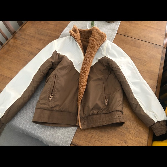 NEW Zyia Camel Sierra Fleece Sherpa Reversible Jacket - Picture 5 of 6